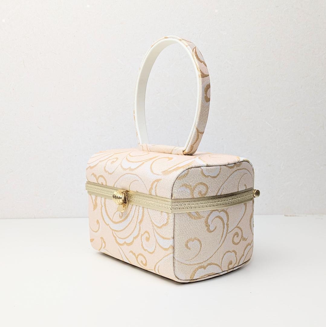 和装 草履 バッグ セット ゴールド 白 帯地 フリーサイズ u71-2