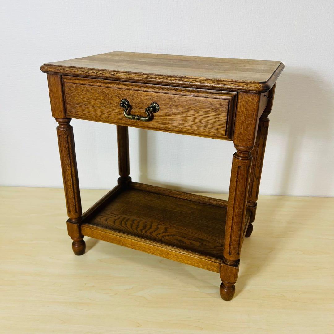 najico ナジコ サイドチェスト 電話台 花台 収納家具 引き出し オーク材