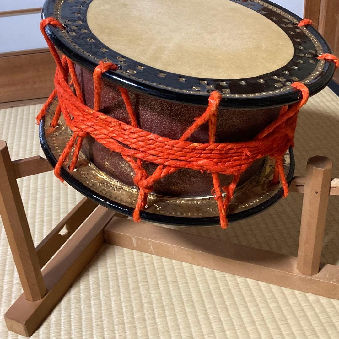 締太鼓 和太鼓 和楽器 バチ スタンド付き 伝統芸能