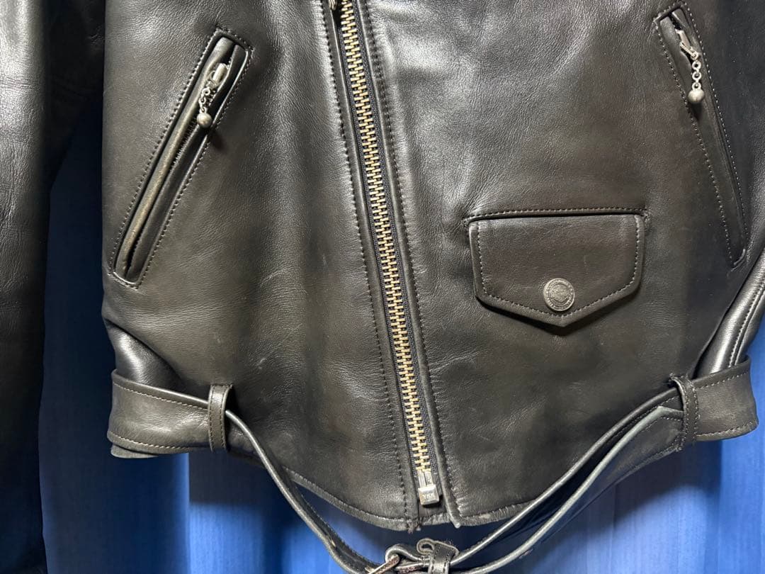 良い友達 BUY3S ハーレー 本革 牛革 ダブルレザージャケット L