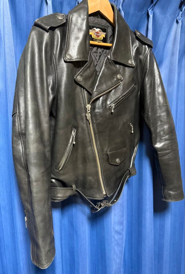 良い友達 BUY3S ハーレー 本革 牛革 ダブルレザージャケット L