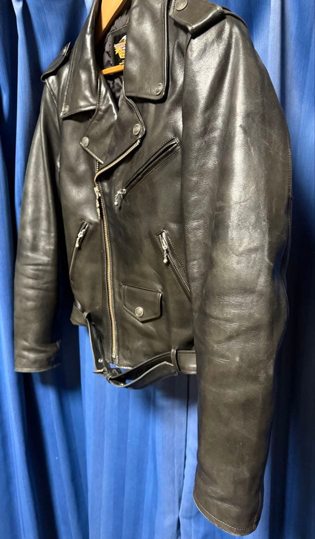良い友達 BUY3S ハーレー 本革 牛革 ダブルレザージャケット L