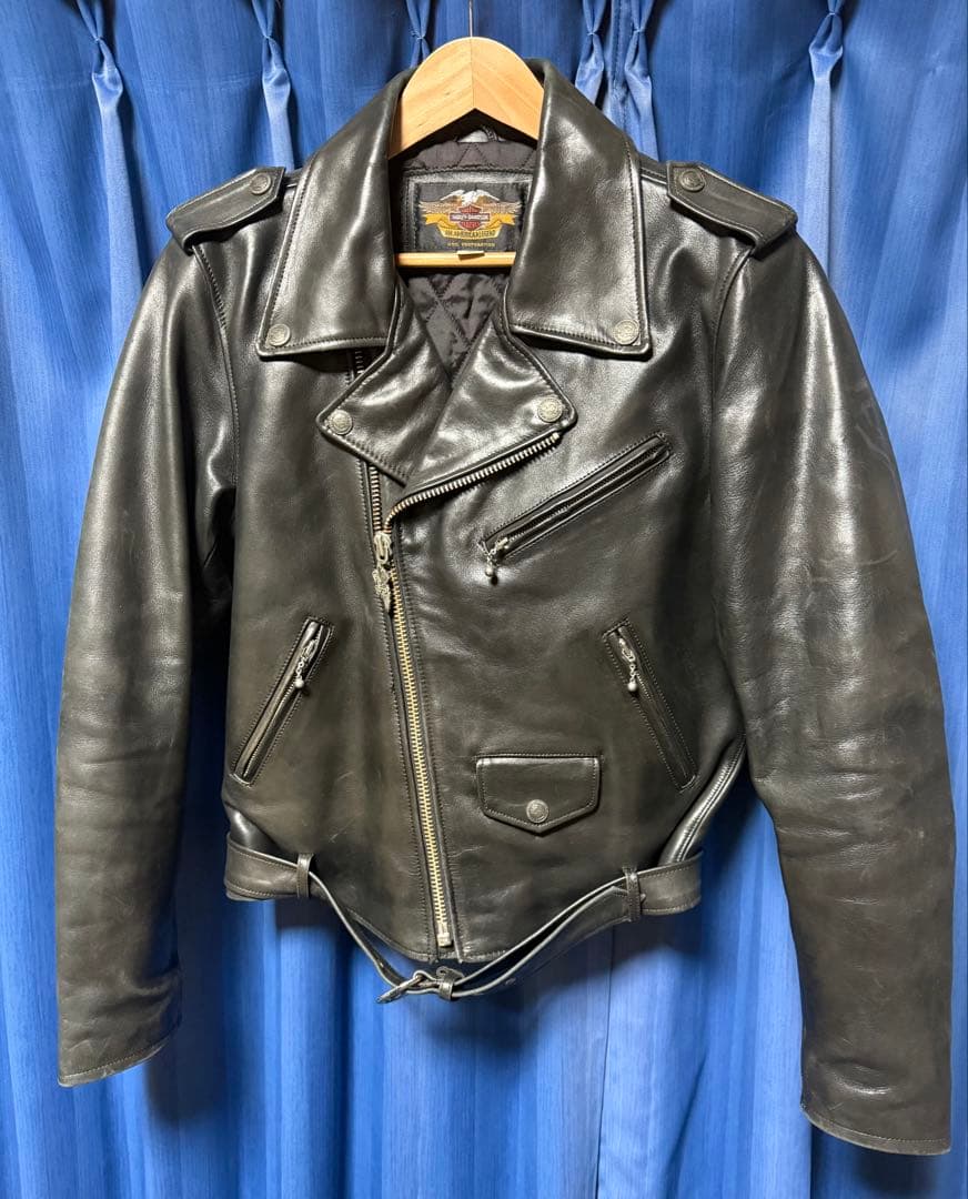 良い友達 BUY3S ハーレー 本革 牛革 ダブルレザージャケット L
