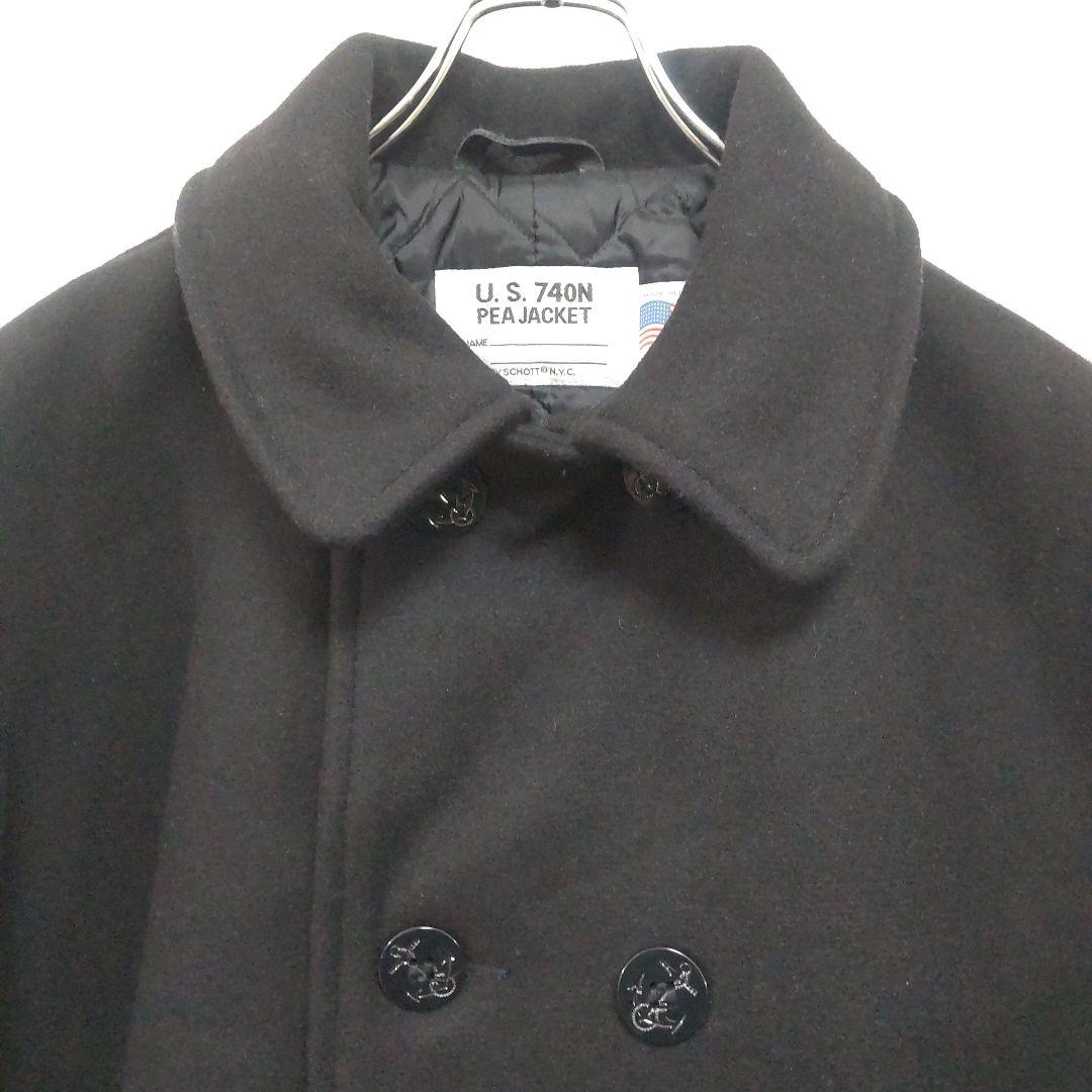 SCHOTT 740N Pコート 44 キルティング 10ボタン USA製