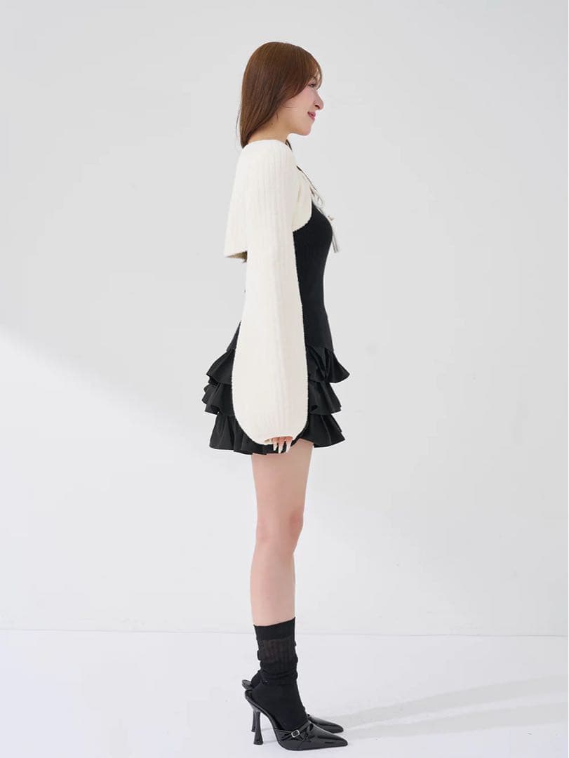 darich ダーリッチ　ティアードフリルミニワンピース