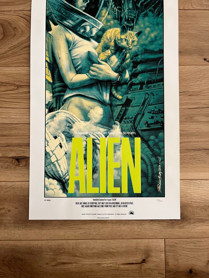 ロッキンジェリービーン エイリアン シルクスクリーン 映画 ポスター 額縁付