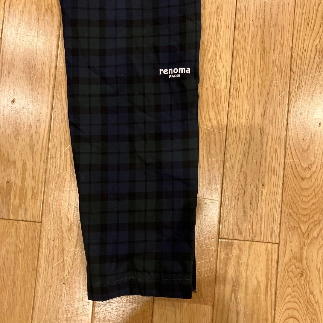 renoma ネイビー・チェック ナイロンジャケット・パンツセット