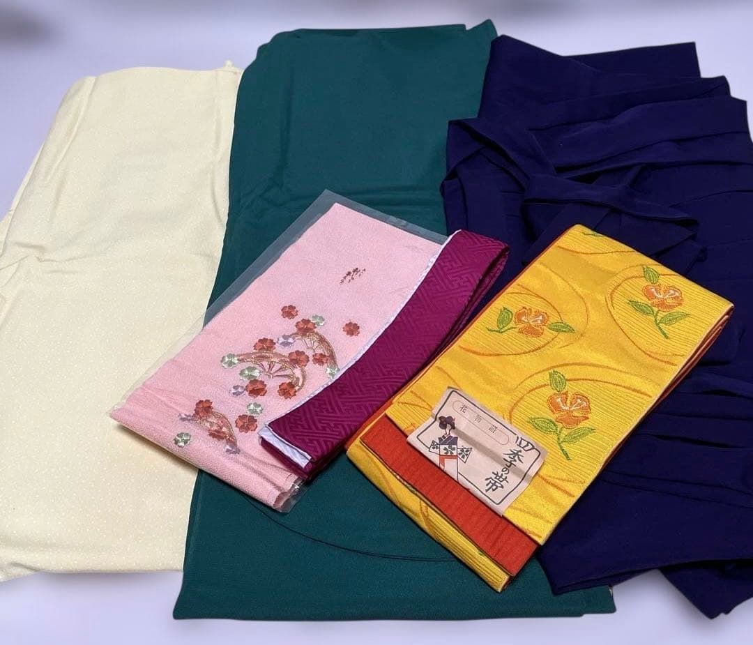 ジ*P様 2-上　二尺袖　袴　六点セット　ポリエステル洗える着物　卒業式　入学式