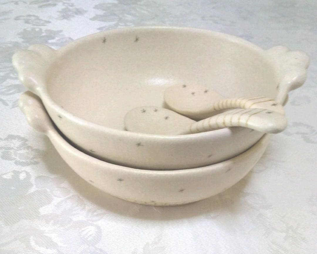 穂屋工房☆耳付き鉢とレンゲのセット☆吉田千穂