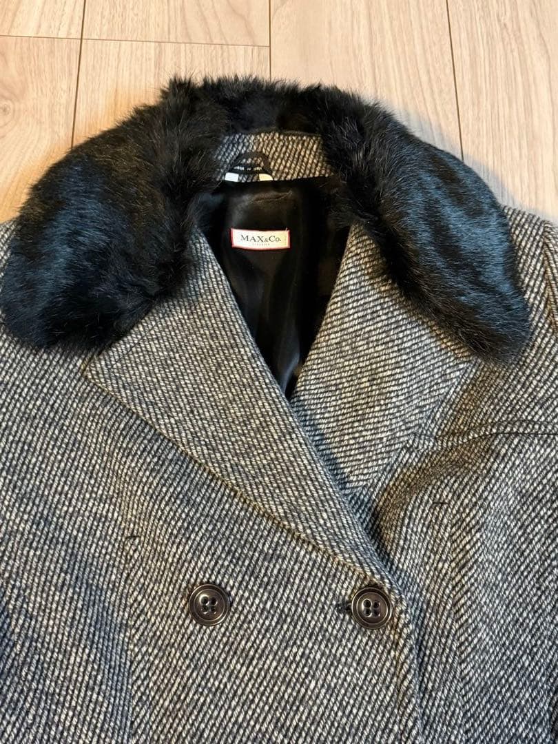 MAX&Co. イタリア製　ウールコート　ラビットファー　着一回　極美品　44