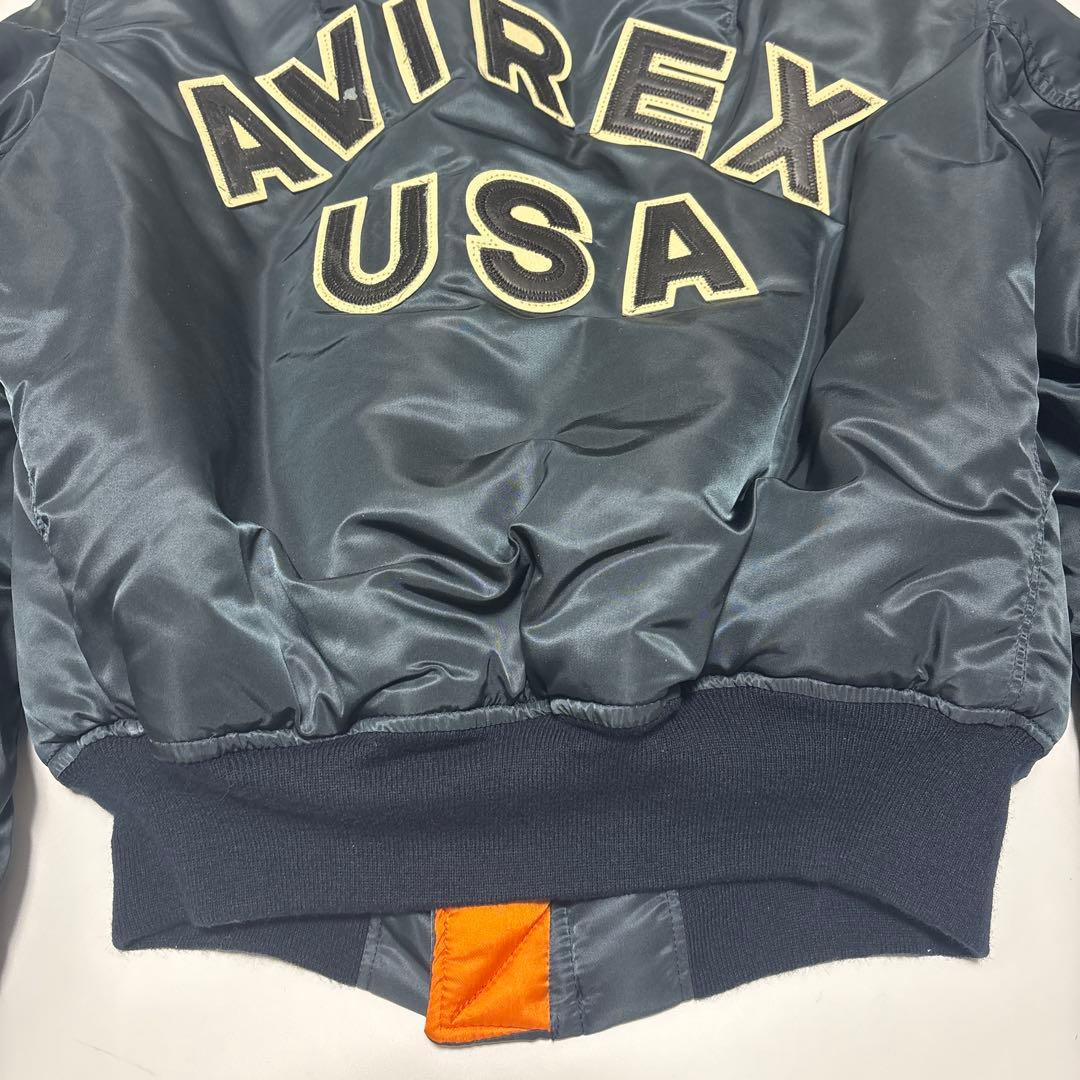 USA アヴィレックス MA-1 コマーシャルロゴ フライトジャケット L深緑系