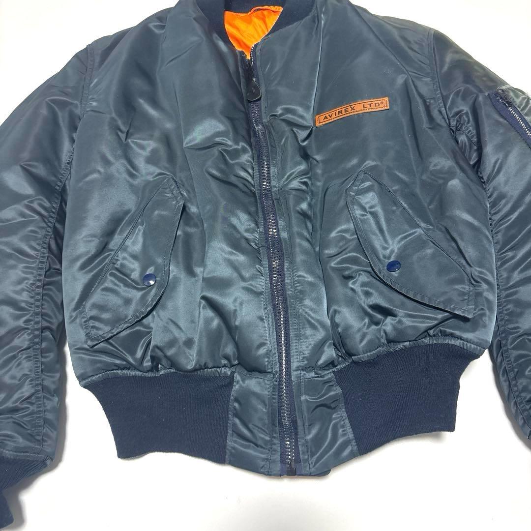 USA アヴィレックス MA-1 コマーシャルロゴ フライトジャケット L深緑系
