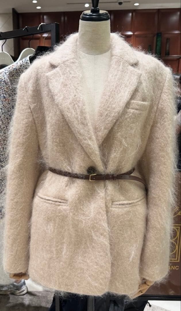 【NOBLE×L’AUBE BLANC】モヘアMIXシャギージャケット