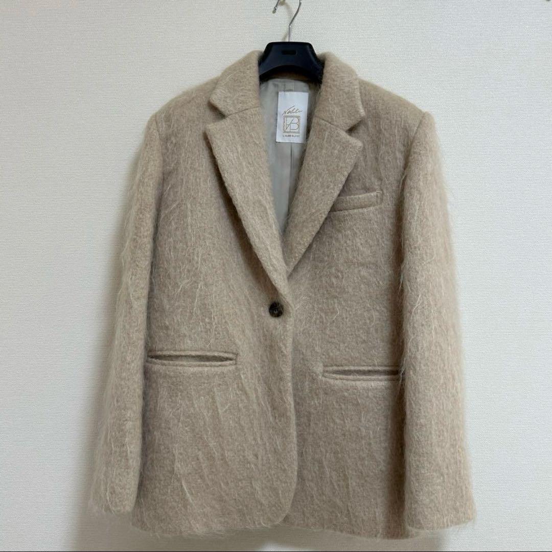 【NOBLE×L’AUBE BLANC】モヘアMIXシャギージャケット