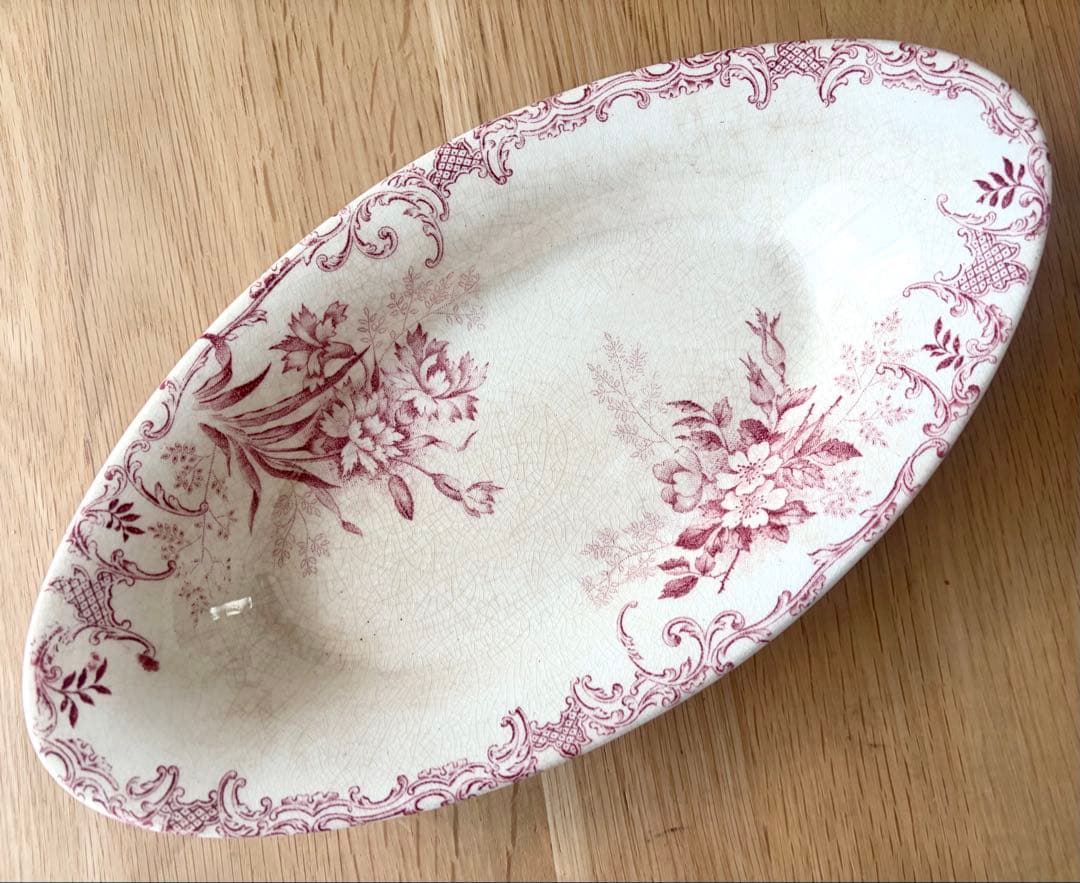 フランスアンティーク ラヴィエ ショワジールロワ窯 プレート FLOREAL