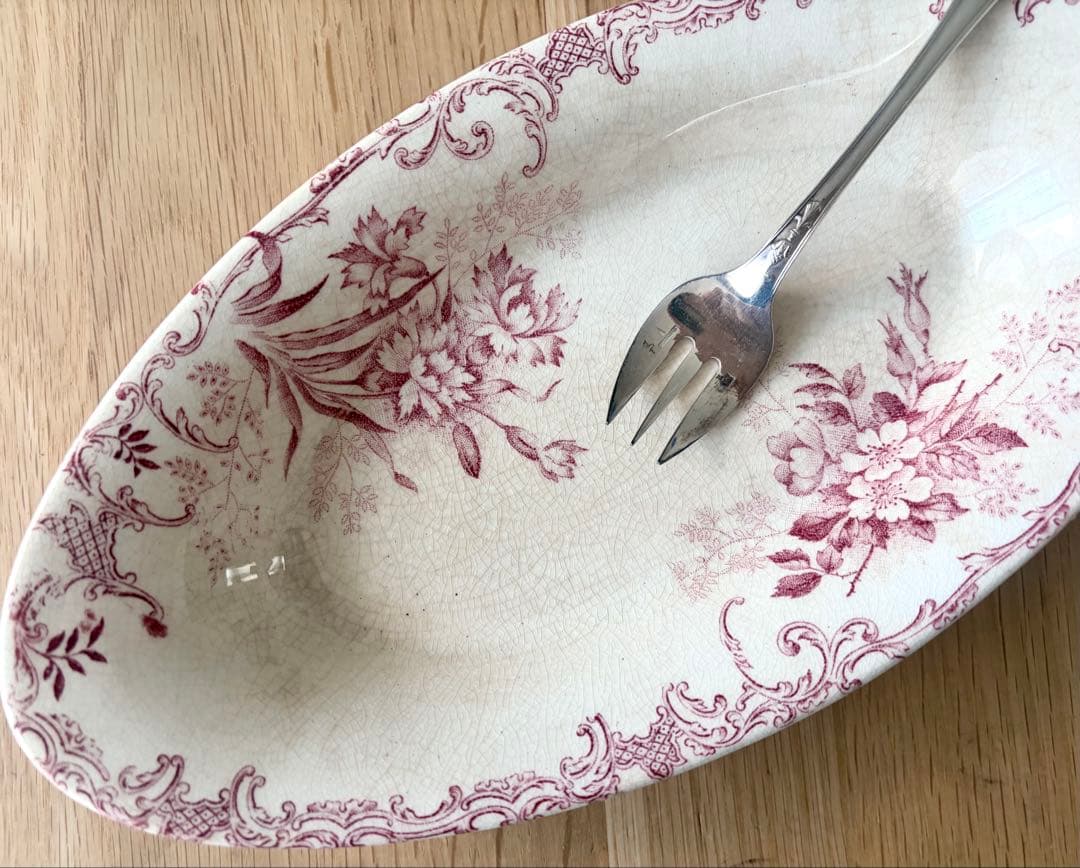 フランスアンティーク ラヴィエ ショワジールロワ窯 プレート FLOREAL