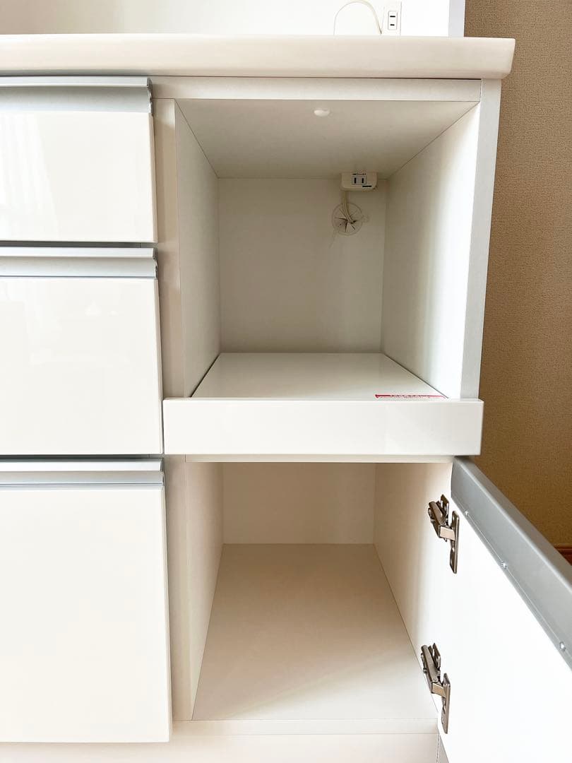 【美品】ニトリ 食器棚 レジューム 幅90 キッチンボード ホワイト