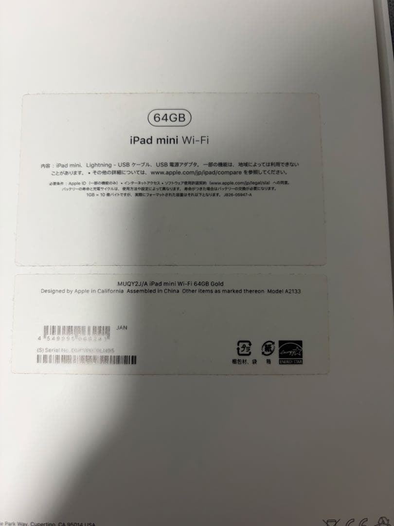 iPad mini ５　64gb ゴールド　Wi-Fi you