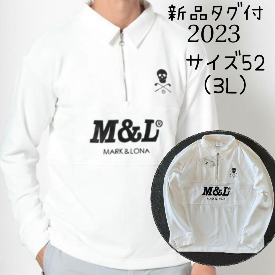 新品　3L 　XXL　2023　マークアンドロナ エスカレード ハーフジップ 白