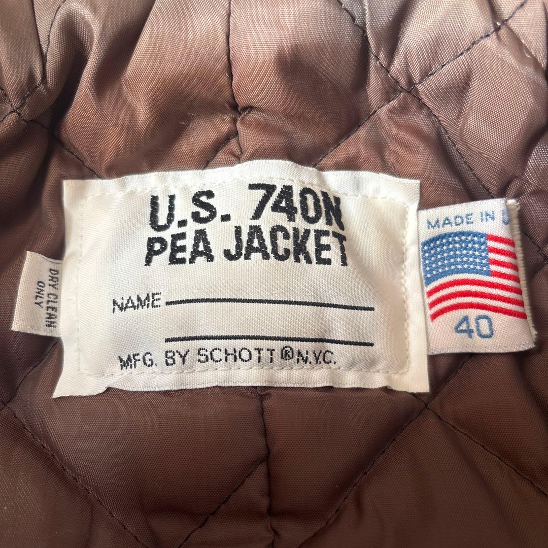 極美品■schott ピーコート 740 ブラウン USA製 40