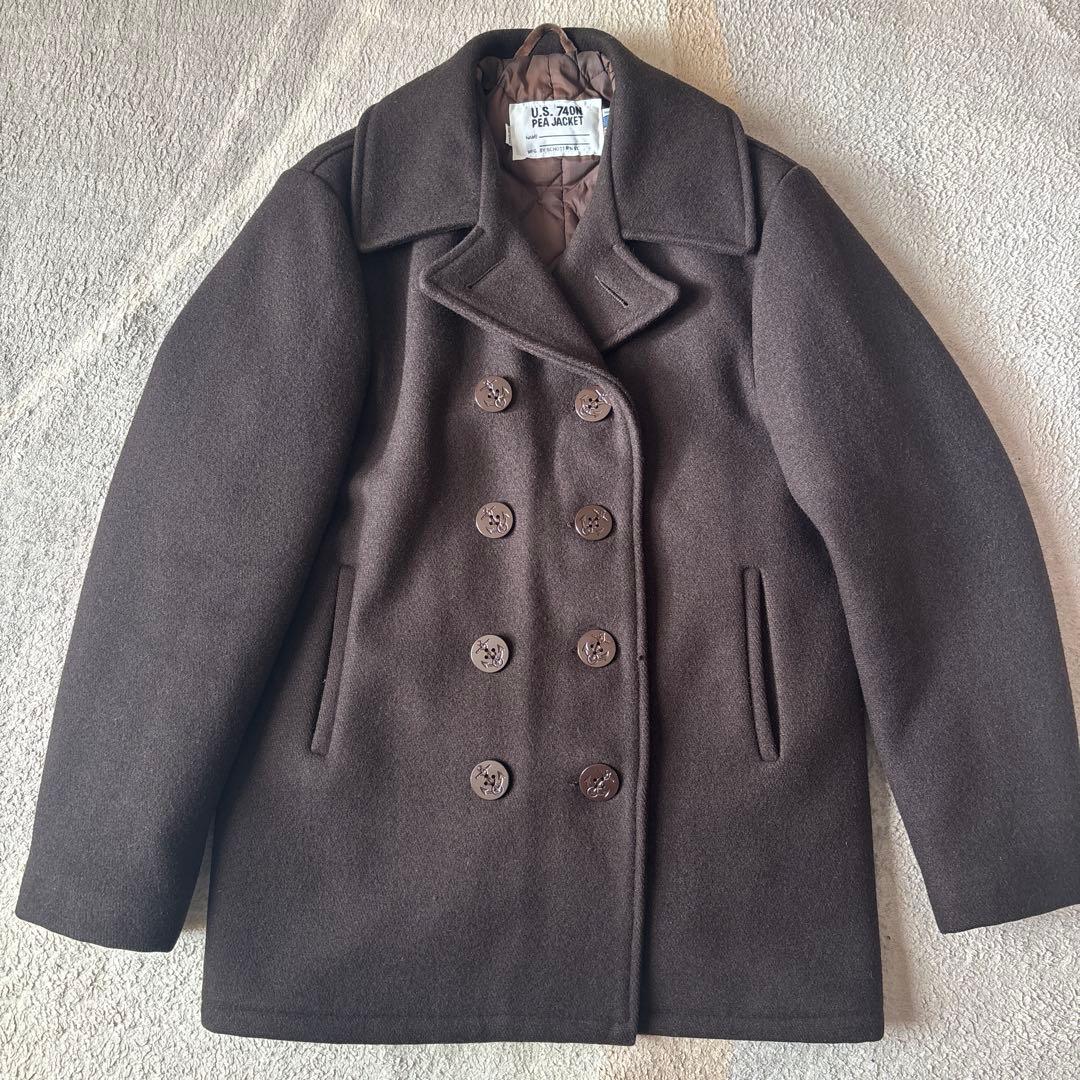 極美品■schott ピーコート 740 ブラウン USA製 40