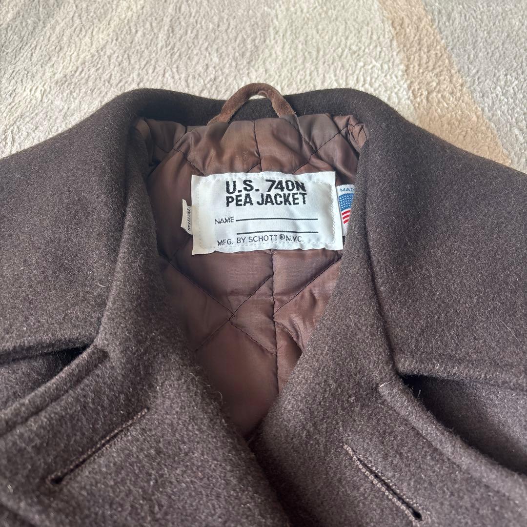 極美品■schott ピーコート 740 ブラウン USA製 40