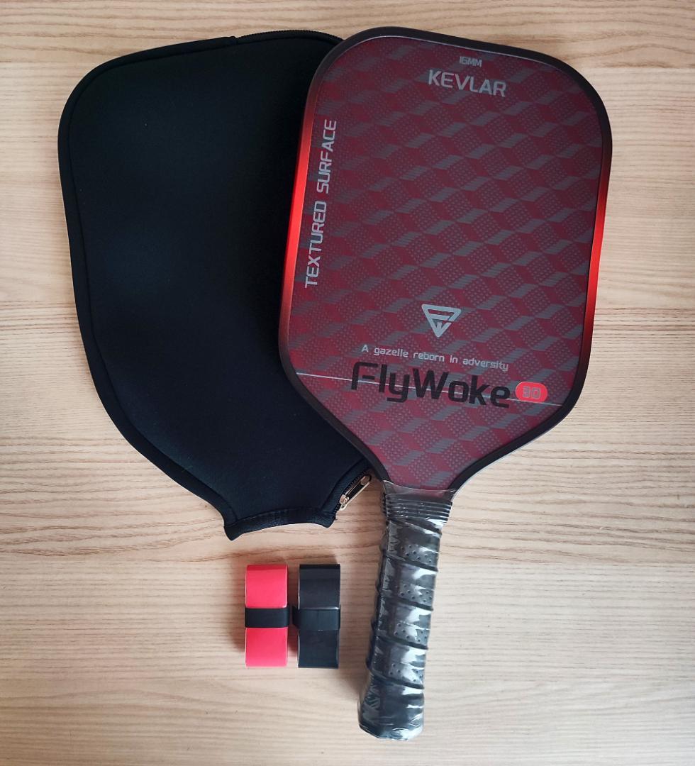 ピックルボール パドル KEVLAR ケブラー 赤い 黒 16mm Fly