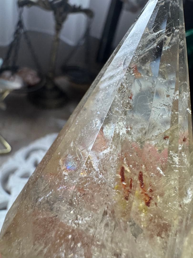 【高品質】ブラジル産 非加熱シトリン ファセットカット（ライモナイト・虹入り）