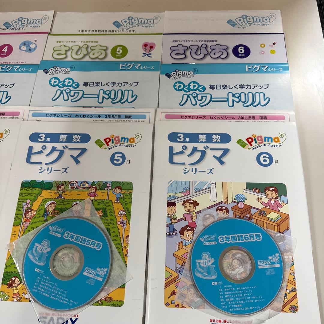 サピックス　ピグマキッズクラブ　3年生　4・5・6月セット