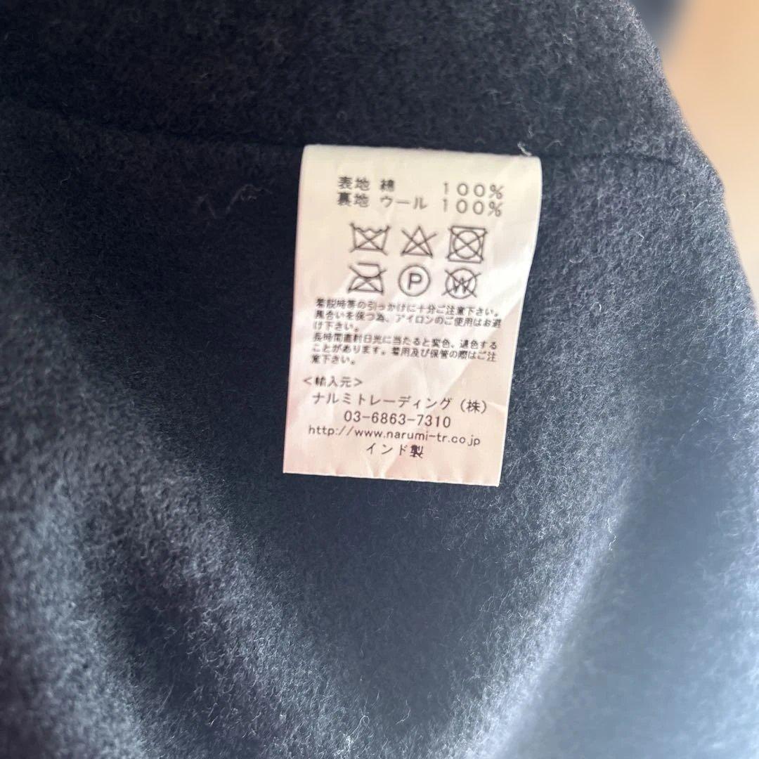 最終値メゾンドソイルのソイルのブラックロングコート フード付き