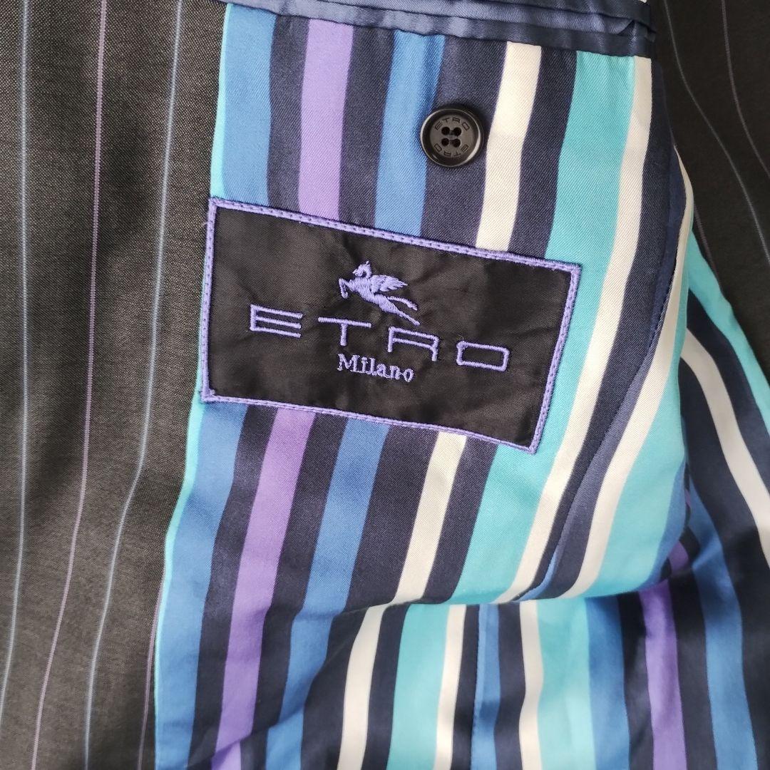 エトロ ETRO ストライプ シングル 3B スーツ セットアップ 50 グレー