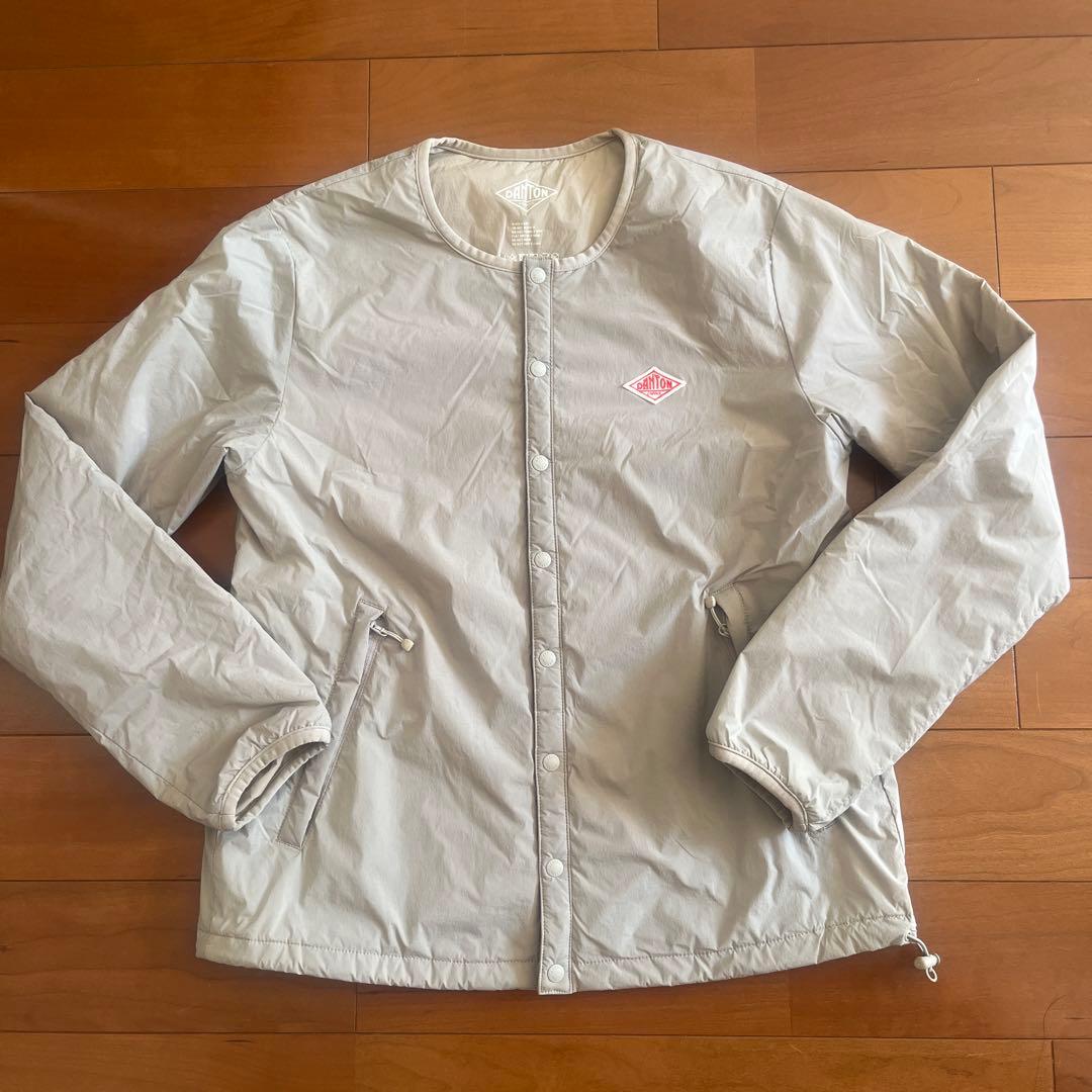 DANTON ノーカラージャケット 36 ライトグレー