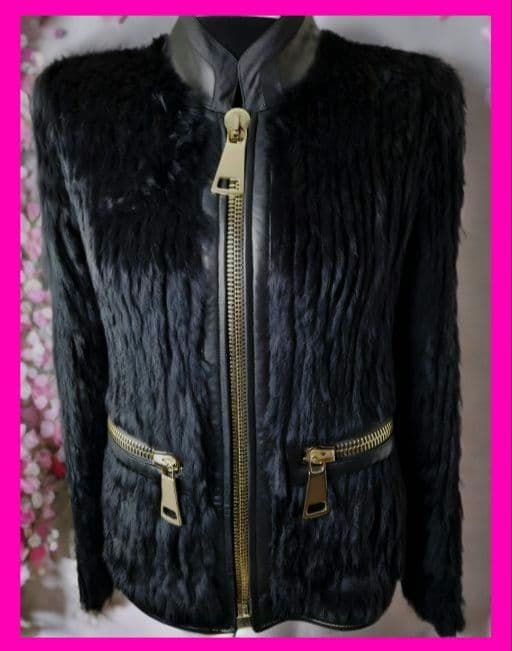 ARMANIリアルファー ブルゾン ノーカラージャケット アルマーニD&Gプラダ