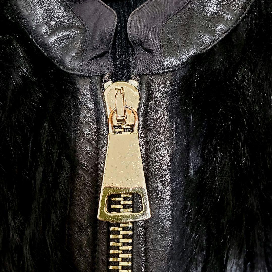 ARMANIリアルファー ブルゾン ノーカラージャケット アルマーニD&Gプラダ