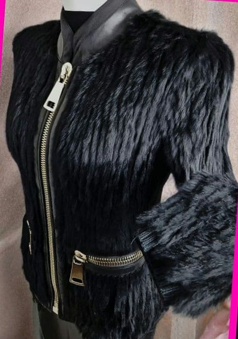 ARMANIリアルファー ブルゾン ノーカラージャケット アルマーニD&Gプラダ