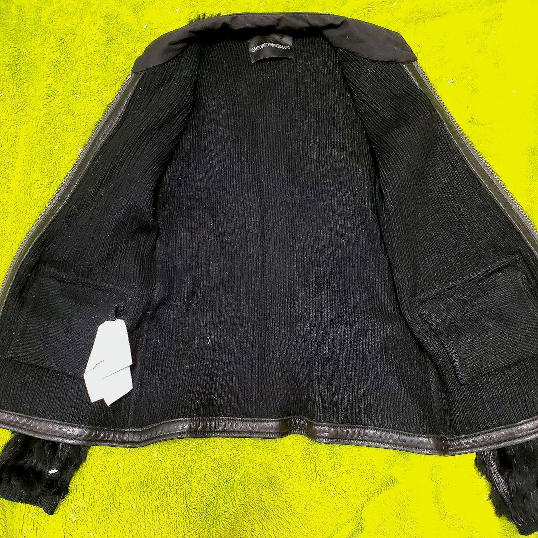 ARMANIリアルファー ブルゾン ノーカラージャケット アルマーニD&Gプラダ