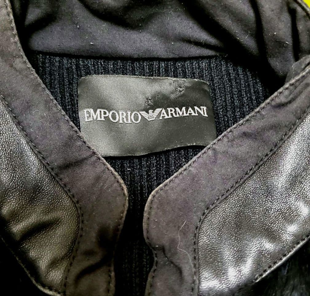 ARMANIリアルファー ブルゾン ノーカラージャケット アルマーニD&Gプラダ