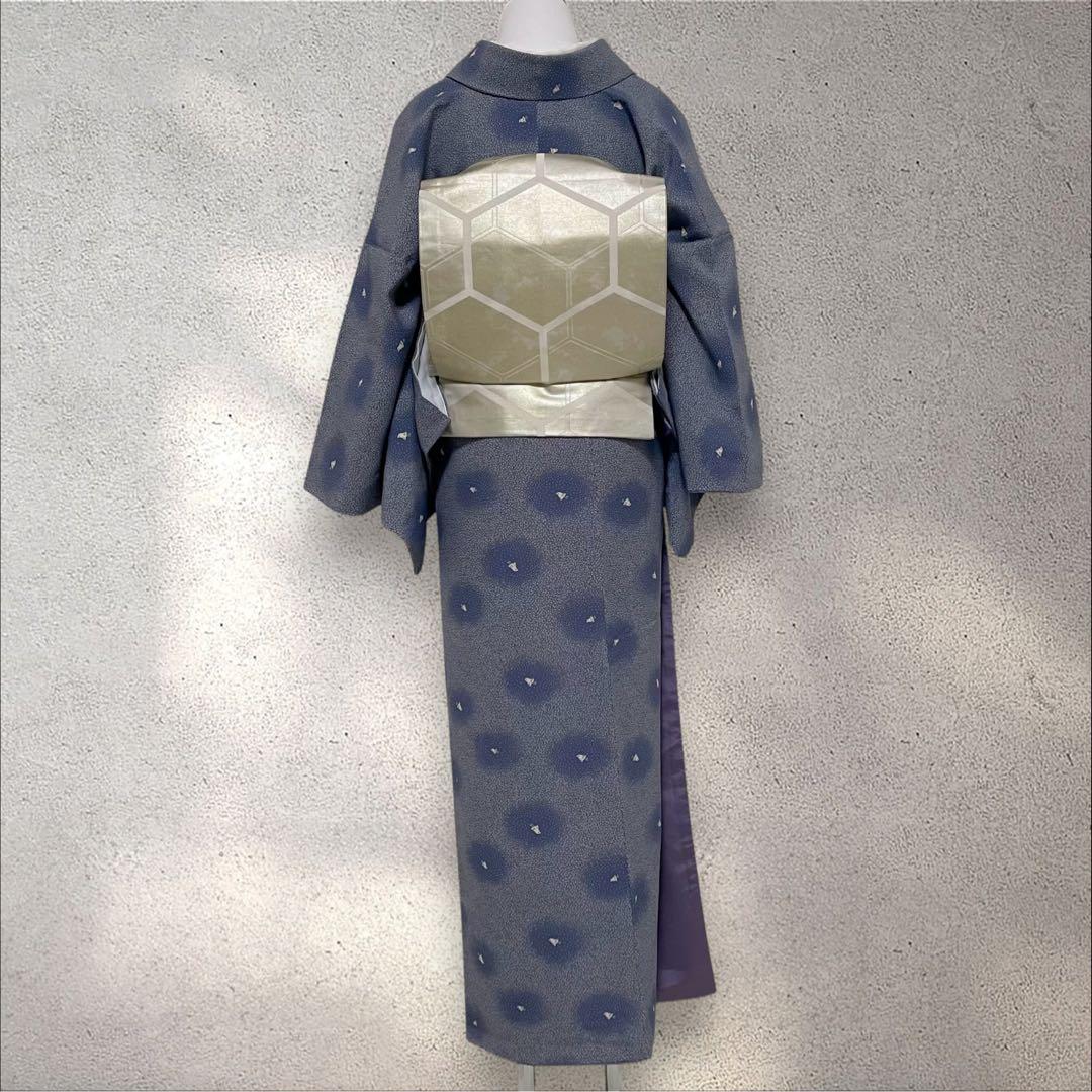 k231 洗える着物 飛び柄小紋 名古屋帯 四点フルセット身丈161裄丈68