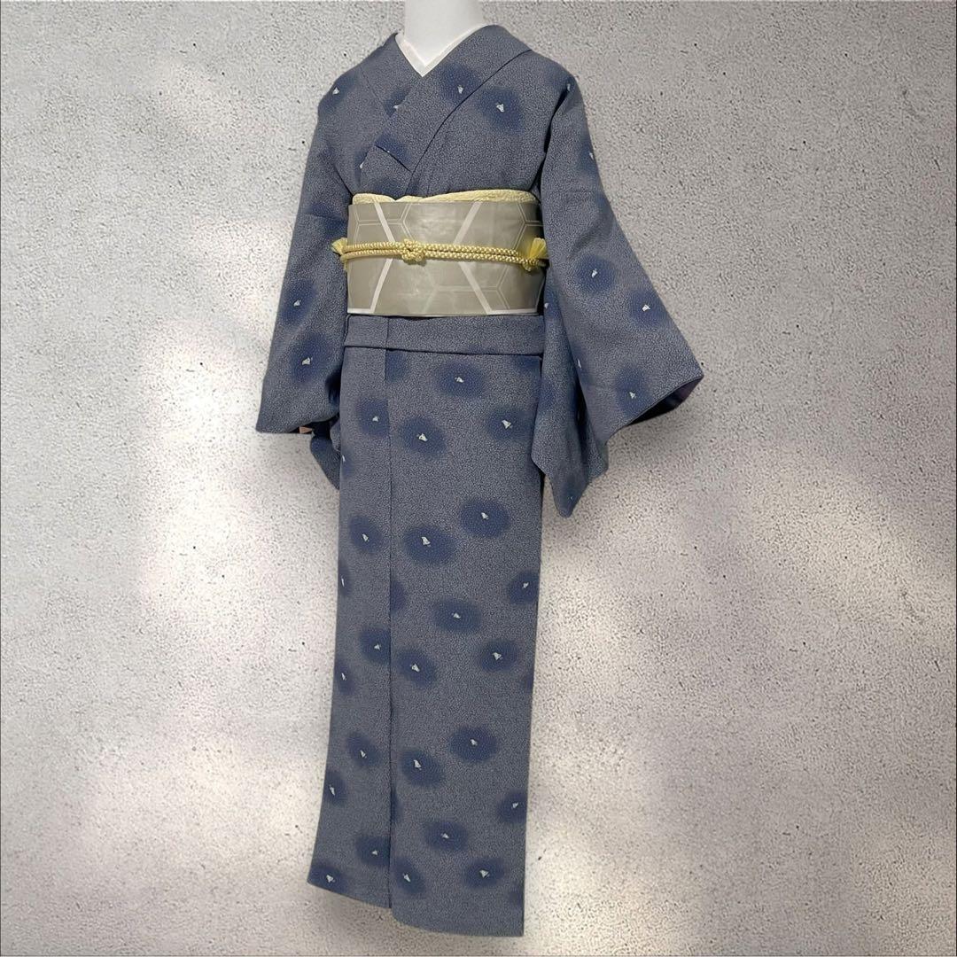 k231 洗える着物 飛び柄小紋 名古屋帯 四点フルセット身丈161裄丈68