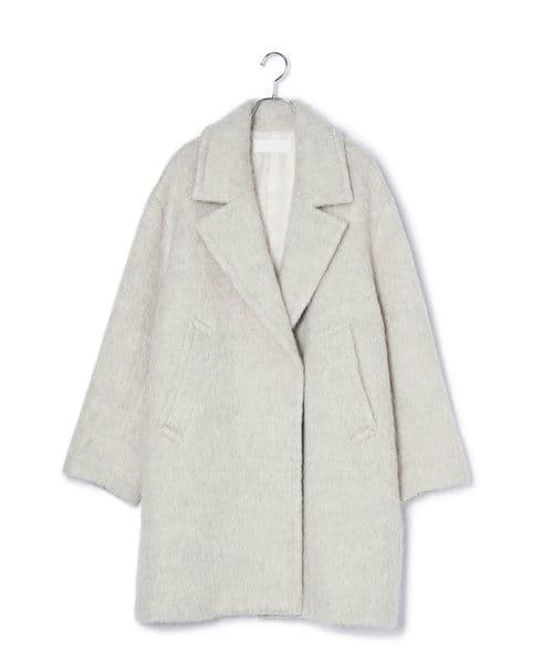 今季【新品タグ付き】 アダムエロペ ウェーブシャギーミドルコート
