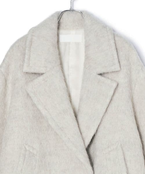 今季【新品タグ付き】 アダムエロペ ウェーブシャギーミドルコート