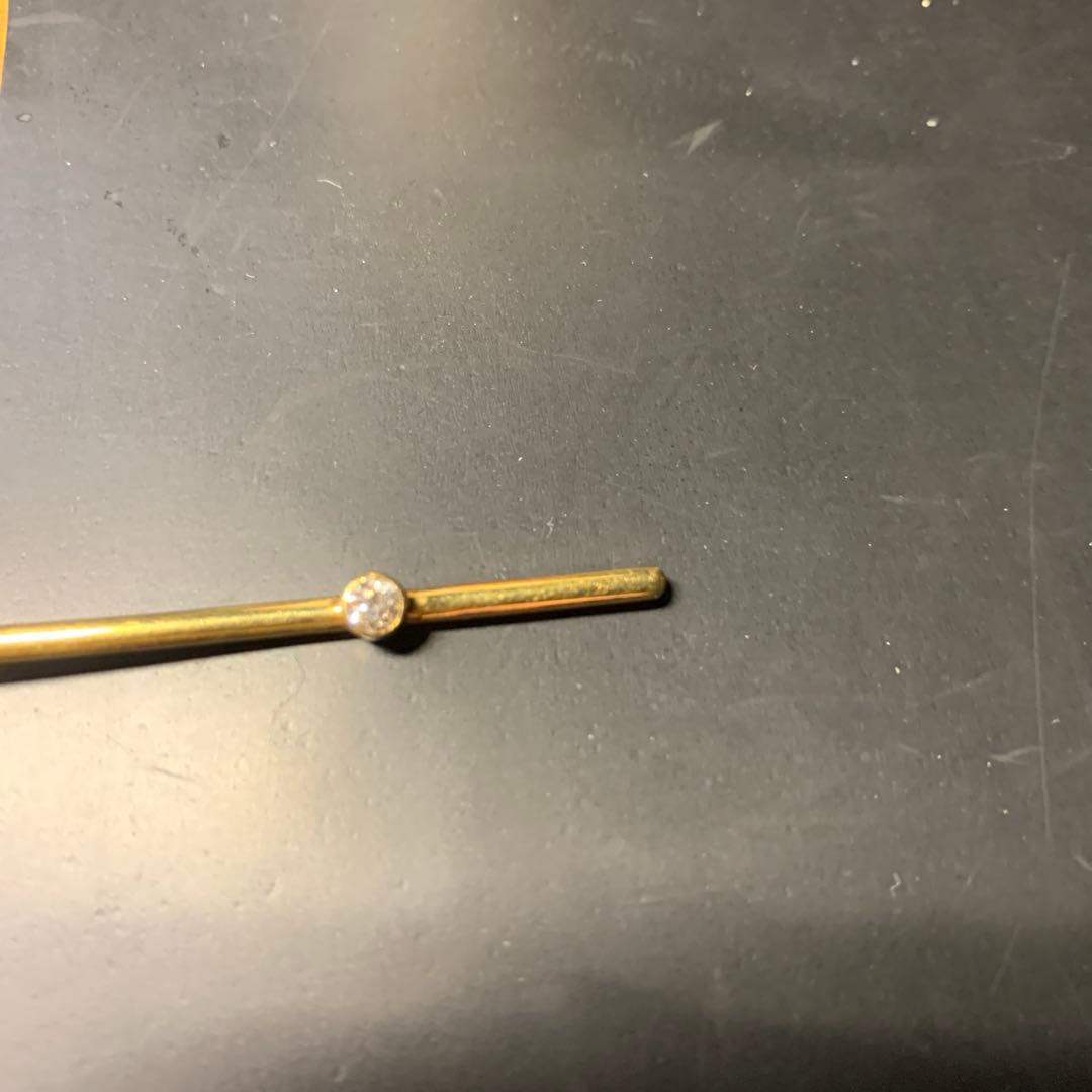 K18天然ダイヤ入りネクタイとめ