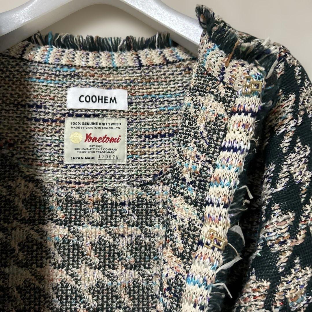 コーヘン coohem ツイード　ノーカラー　ジャケット
