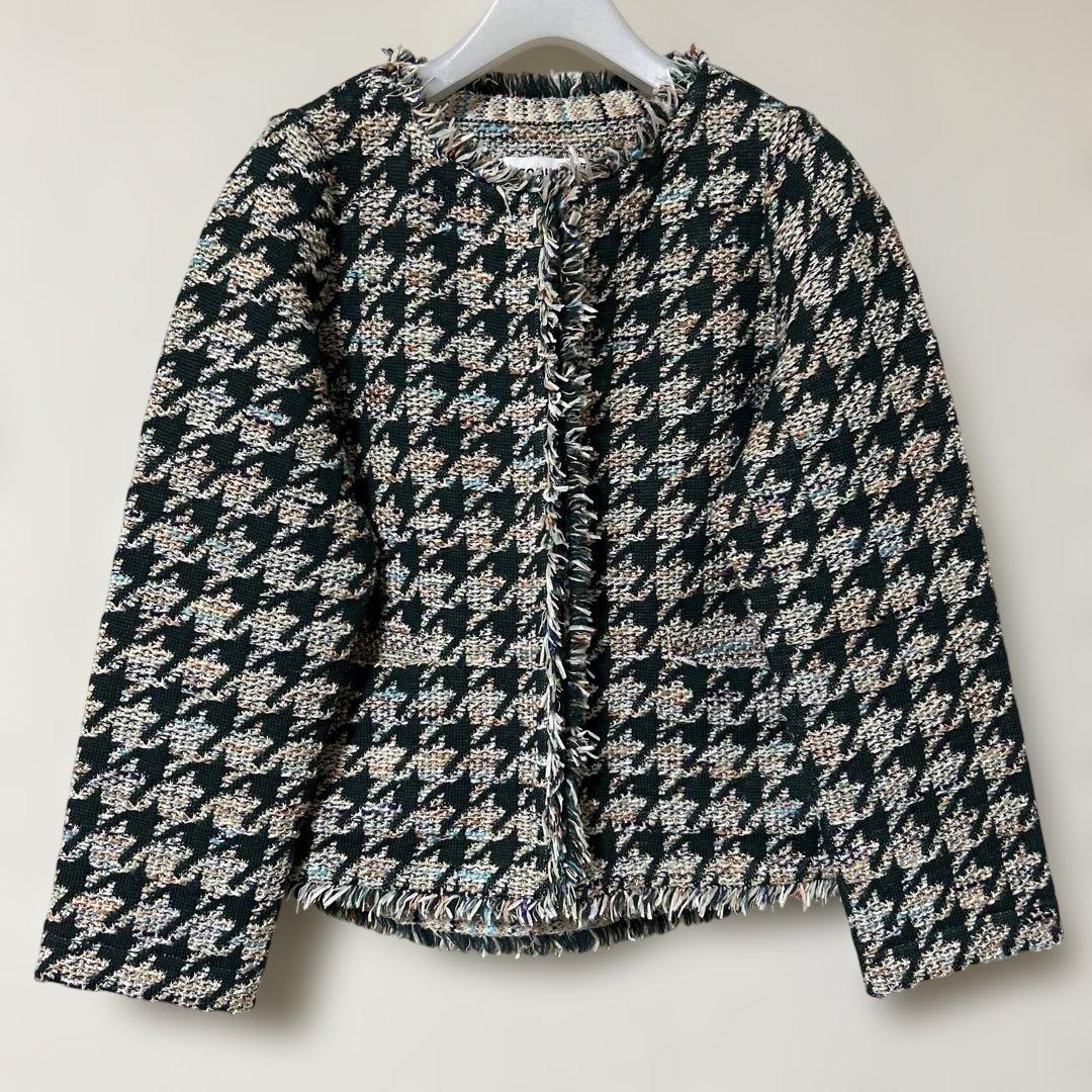 コーヘン coohem ツイード　ノーカラー　ジャケット