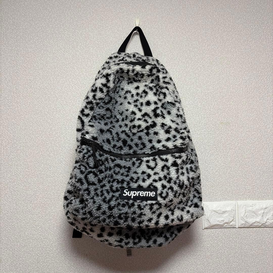 【極美品】supreme leopard fleece backpack