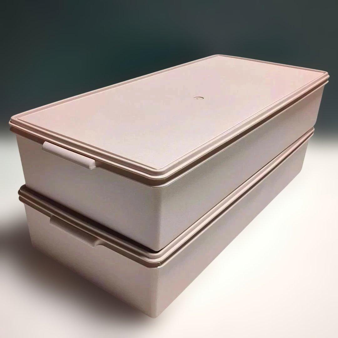 タッパーウェア　ピンク　ロングスーパーケース　2個