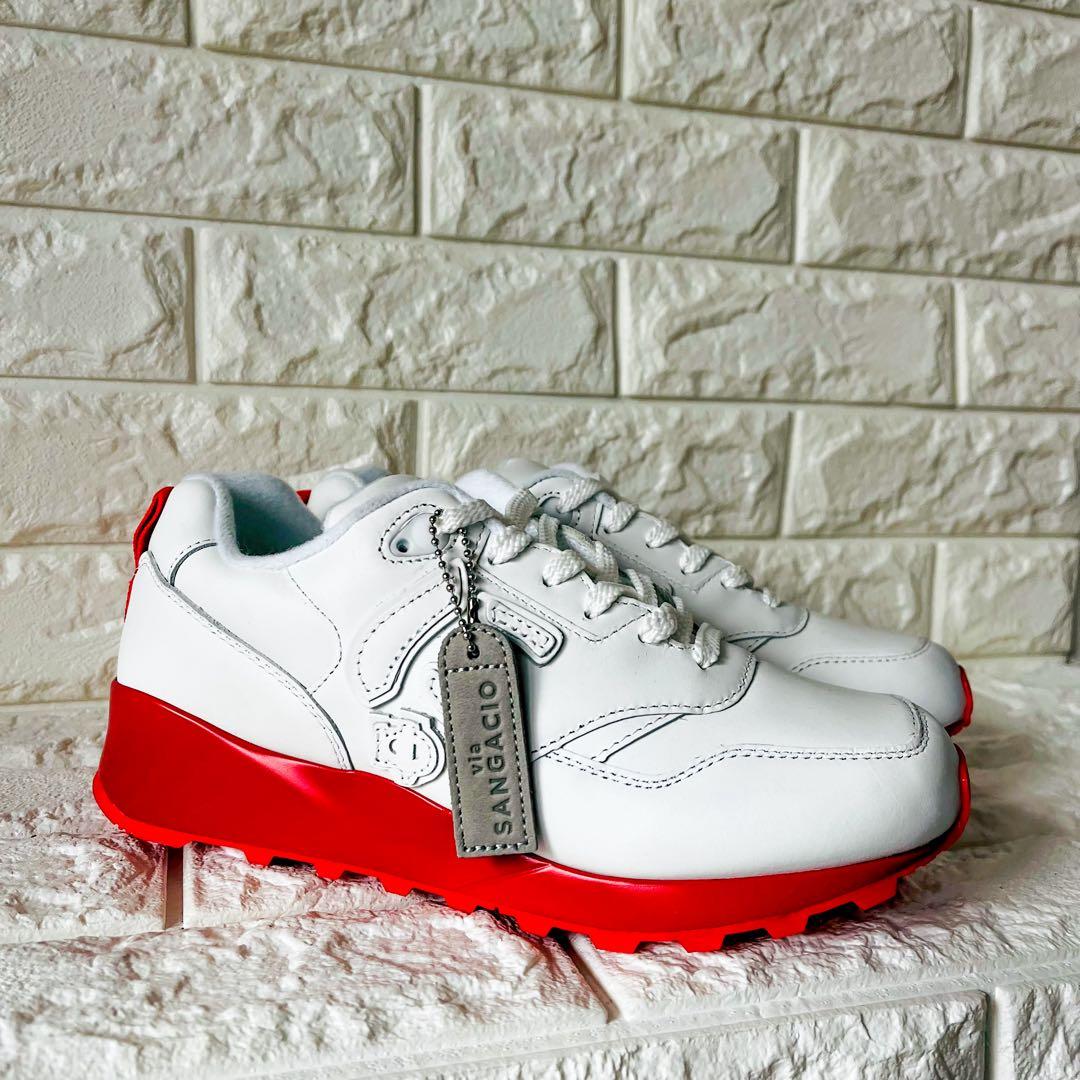 【SANGACIO/サンガッチョ】新品✨　ホワイト/レッド　24cm