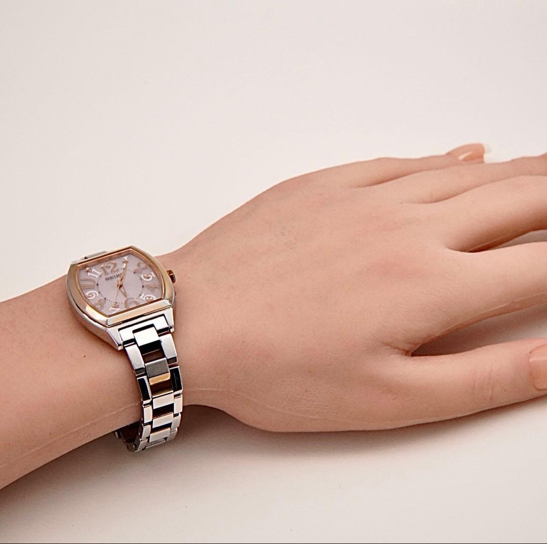 【回路検査済】SEIKO セイコー ルキア 電波ソーラー レディース ピンク