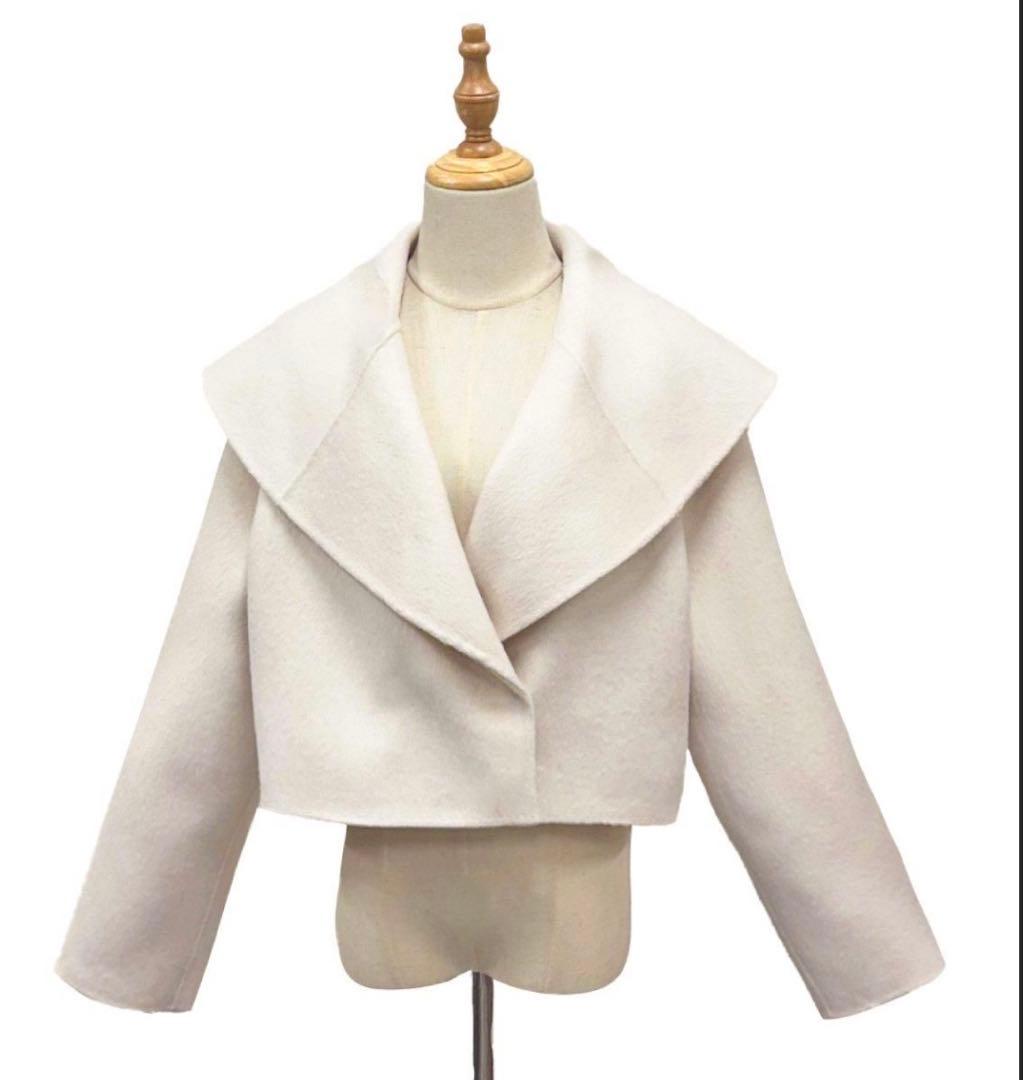 U-BIG REIMI ウールダブルフェイスショールカラーショートジャケット