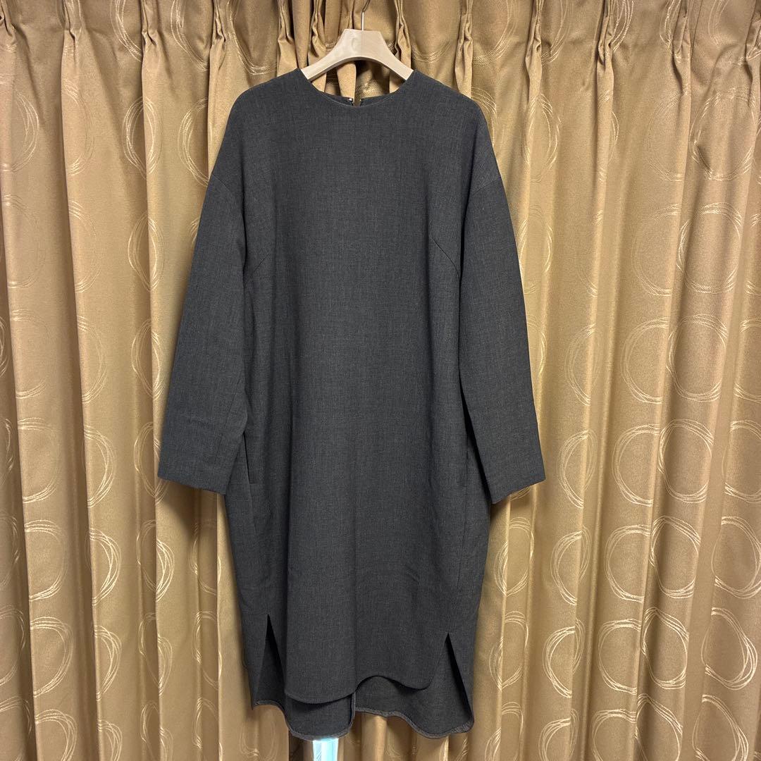 ENFOLD エンフォルド　ダークグレー 長袖ロングワンピース